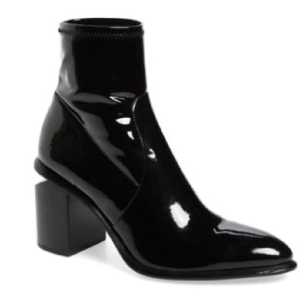 Alexander Wang - Anna Stretch Patent Ankle Boots / Bootie - SZ: 38
